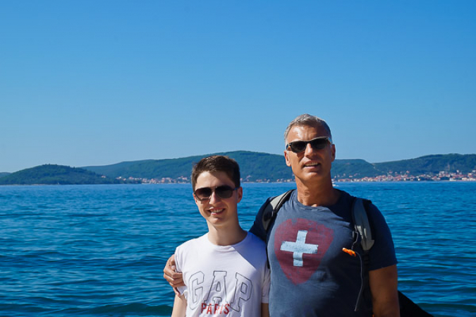 Vater und Sohn im Urlaub